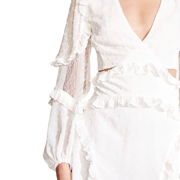 Bardot Ivory Long Sleeve‎ Cutout Ziggy Mini Dress Size XXS - Picture 6 of 16